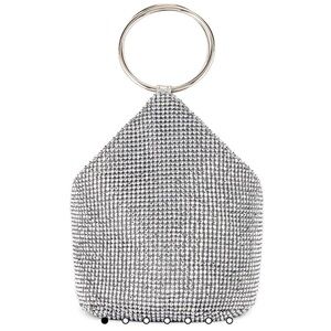 Ellie Crystal Mesh Ring Handle Bag in Silver
olga berg